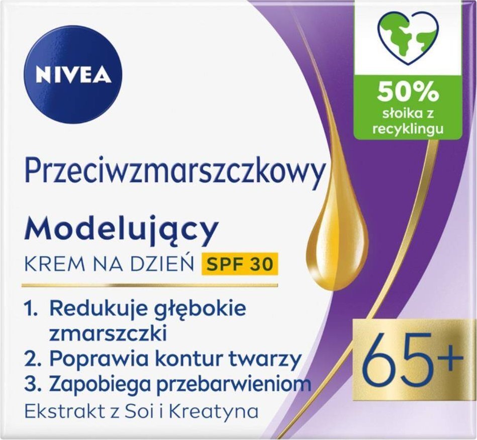 Nivea Przeciwzmarszczkowy + Modelujący krem na dzień SPF30 65+ 50ml