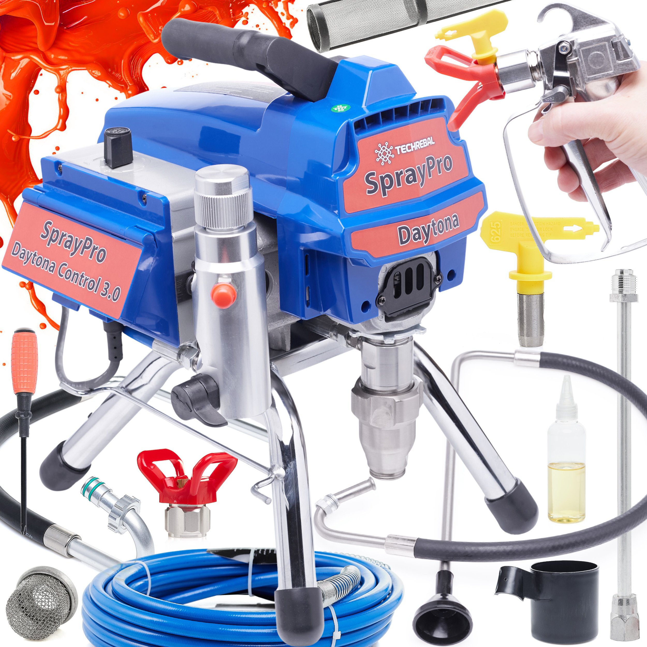 Profesjonalny Agregat Malarski do Malowania 3,2L/min 3000W Wąż 10m Lanca