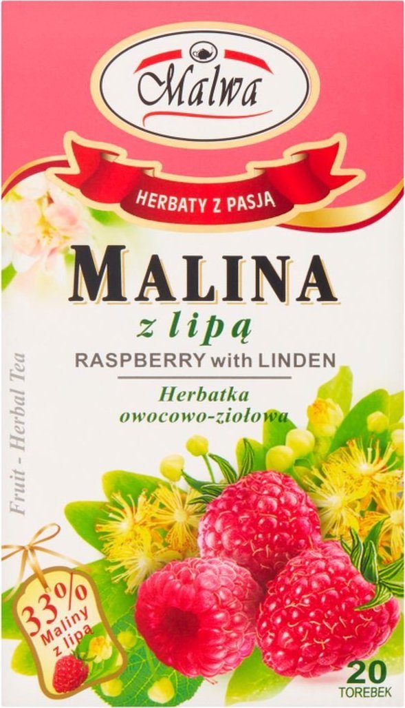 MALWA Malwa Herbatka owocowo-ziołowa malina z lipą 40 g (20 x 2 g)