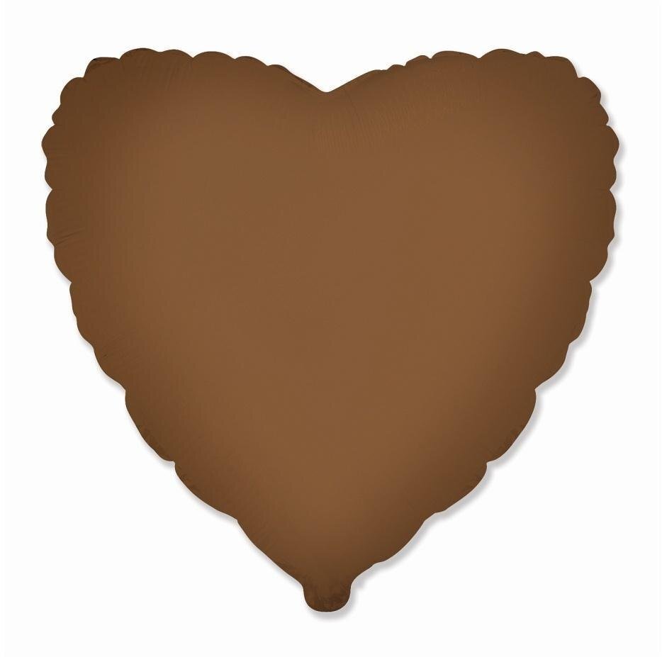 Balon foliowy 46cm Serce matowe Choco Brown