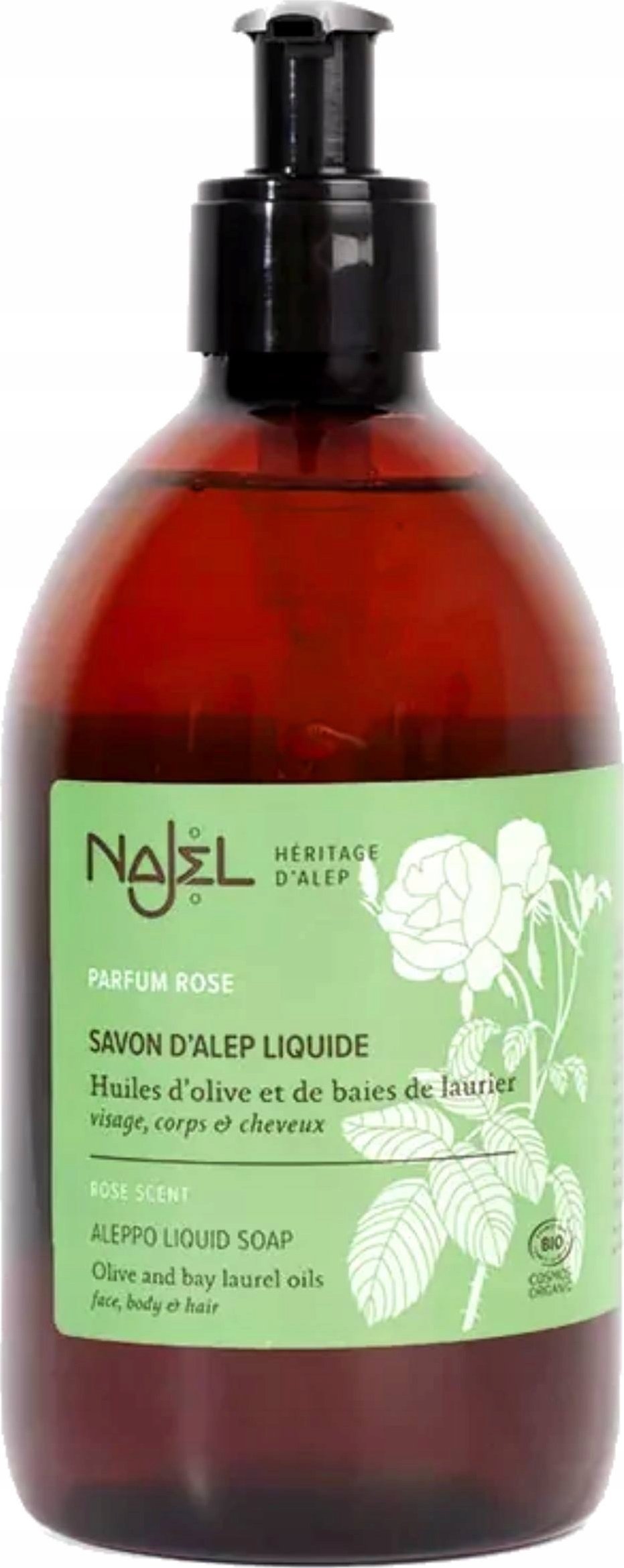 Najel Mydło oliwkowo-laurowe w płynie o zapachu Róży Damasceńskiej 500ml