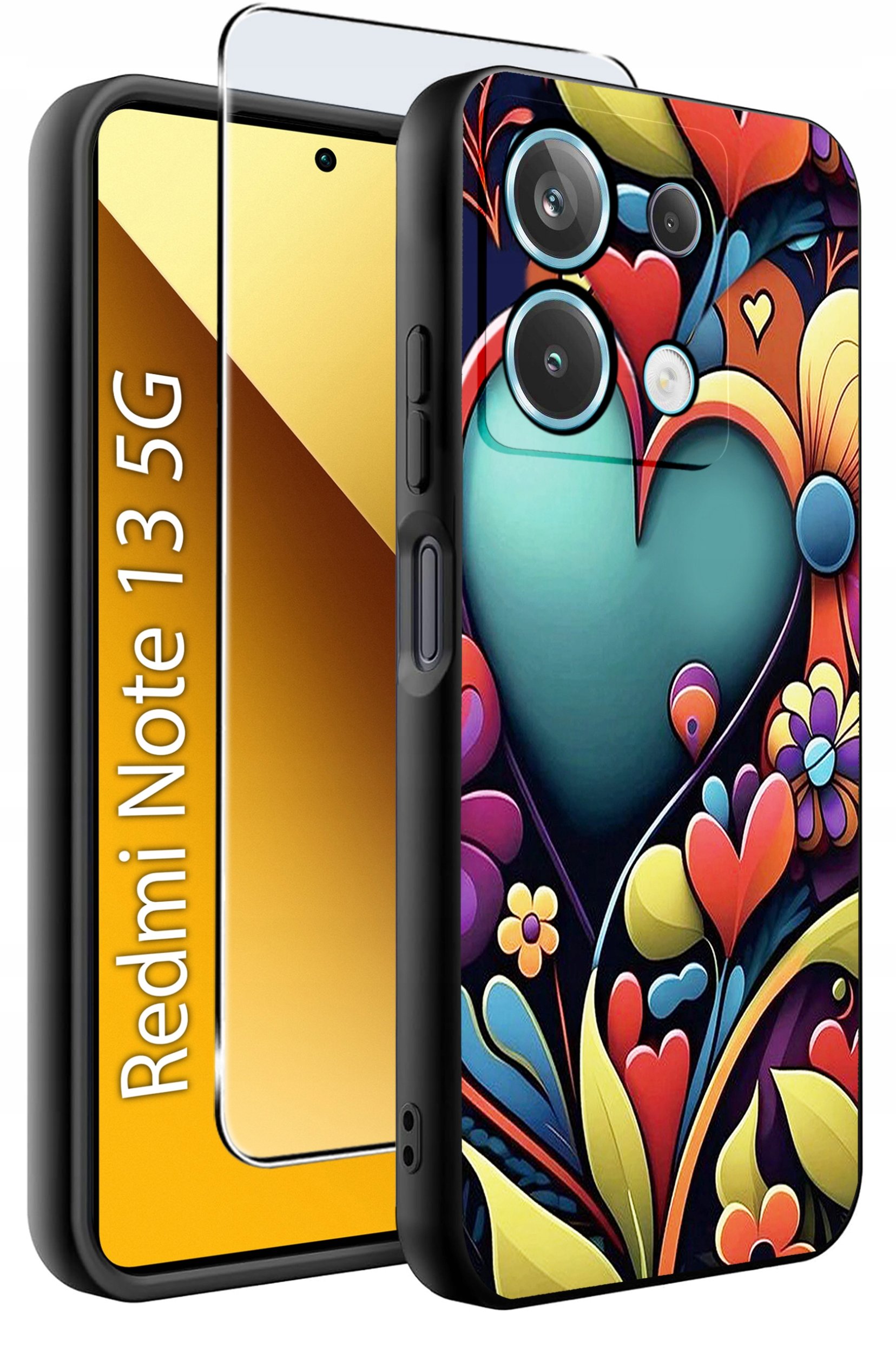 ETUI do Xiaomi Redmi Note 13 5G WZORY |SILIKONOWE MATT CASE +SZKŁO 9H