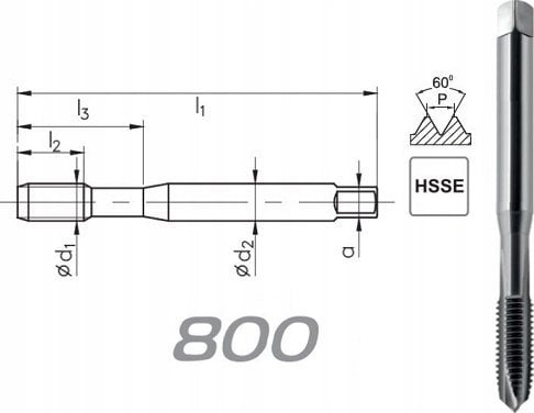 Fanar GWINTOWNIK UNC 5/16-18 DIN-371B (2B) HSSE 800