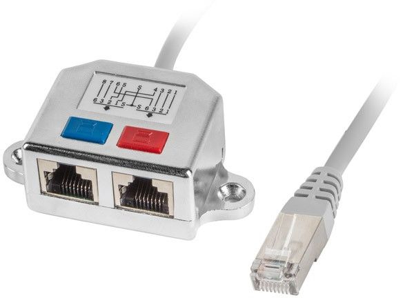 Lanberg rozdzielacz Lan RJ45 - 2x RJ45 FTP (AD-0026-S)