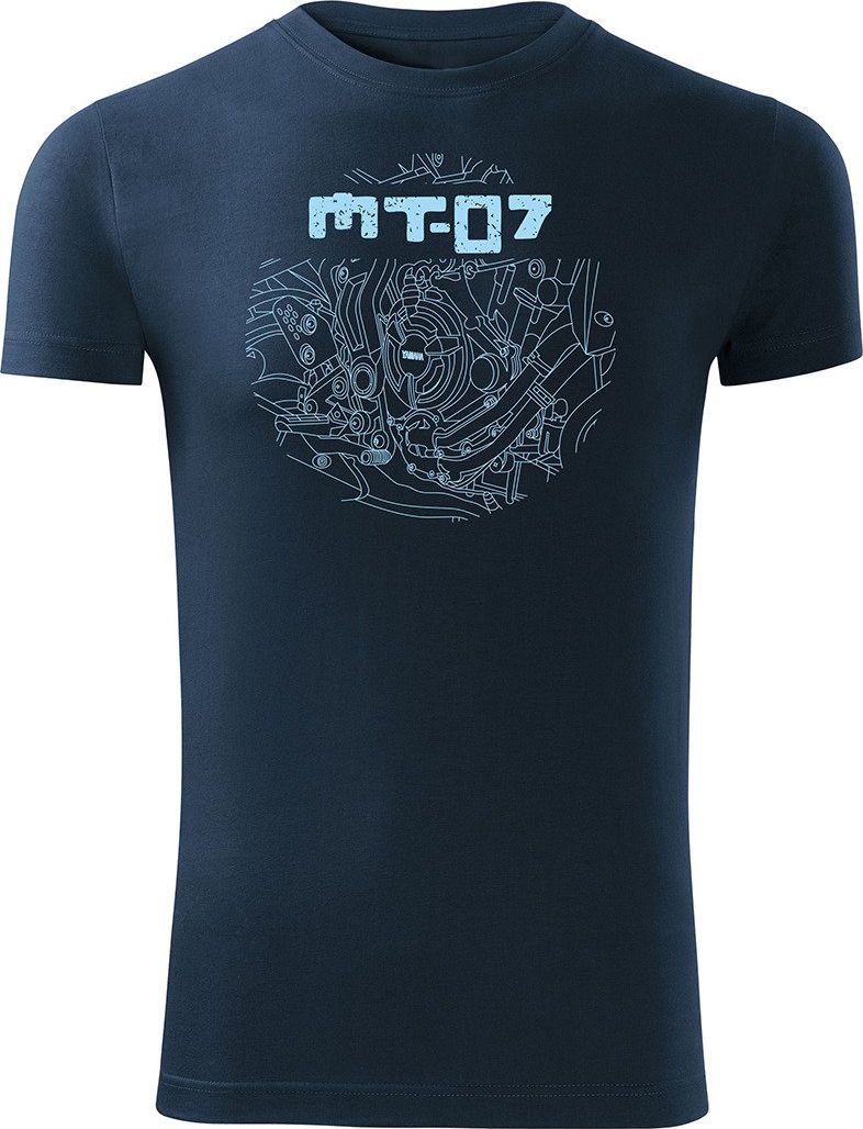 Topslang Koszulka motocyklowa Yamaha MT-07 męska granatowa SLIM XL