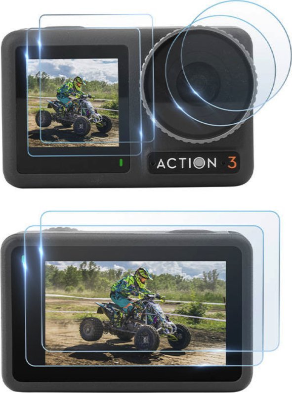 SunnyLife SZKŁO HARTOWANE NA OBIEKTYW I EKRAN DO DJI OSMO ACTION 3 - 6SZT.