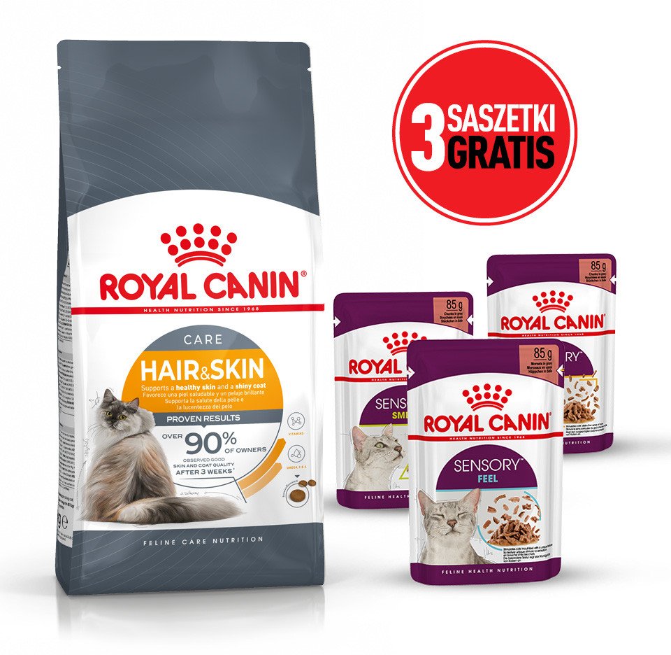 ROYAL CANIN Hair&Skin Care 10kg + 3 saszetki karmy mokrej GRATIS!!!