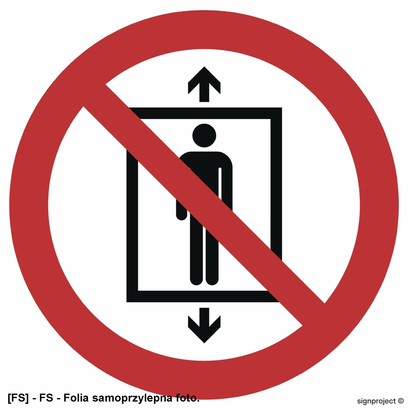 GA027 - Zakaz używania windy przez ludzi 200x200