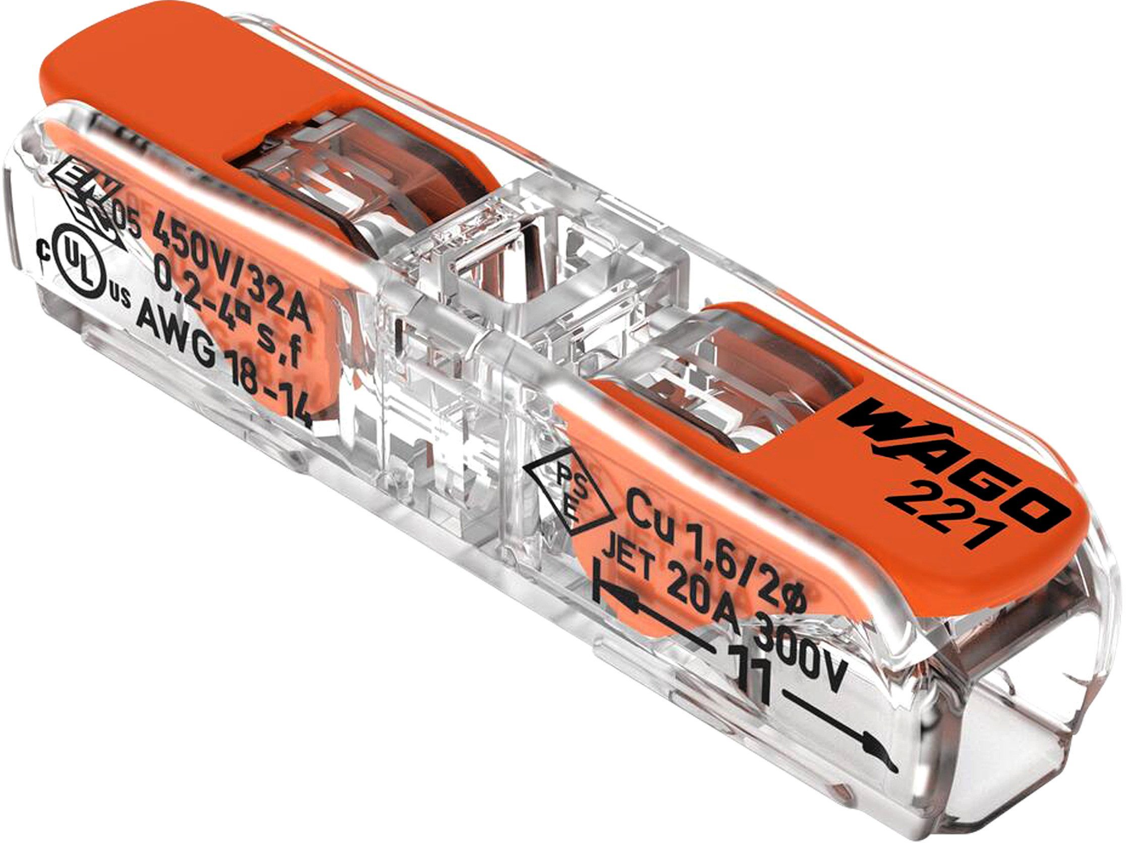 Złączka Wago 1-torowa przelotowa, 221-2411, od 0,2-4mm?, 10 szt