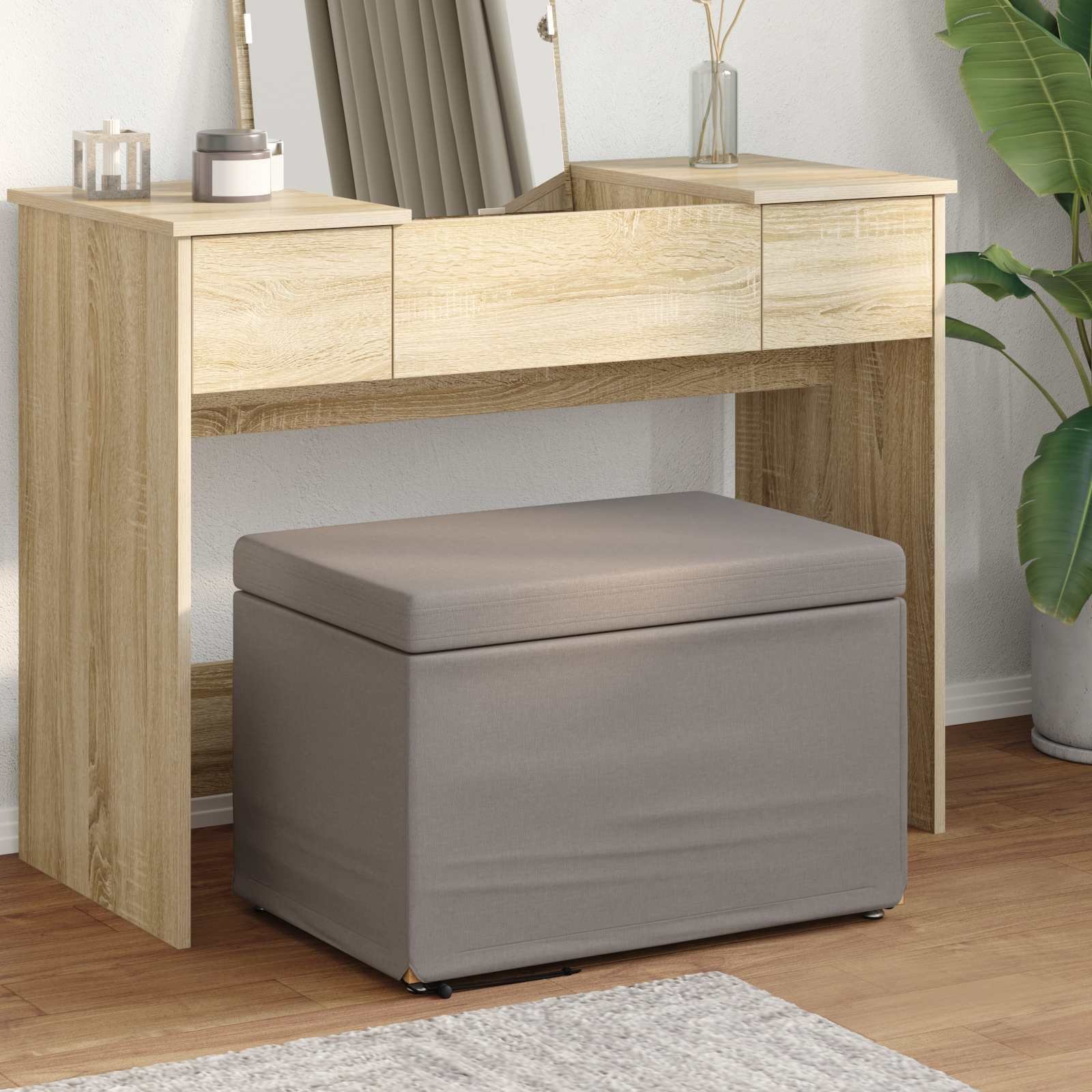 vidaXL Halka Ciemnoszary 60 x 40 x 40 cm Tkanina i drewno inżynieryjne