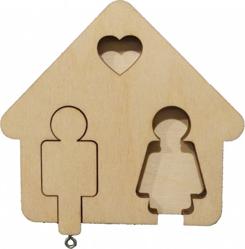 MT3CH Drewniany wieszak ścienny wiszący prezent dekoracja ozdoba zawieszka brelok na klucze DOMEK