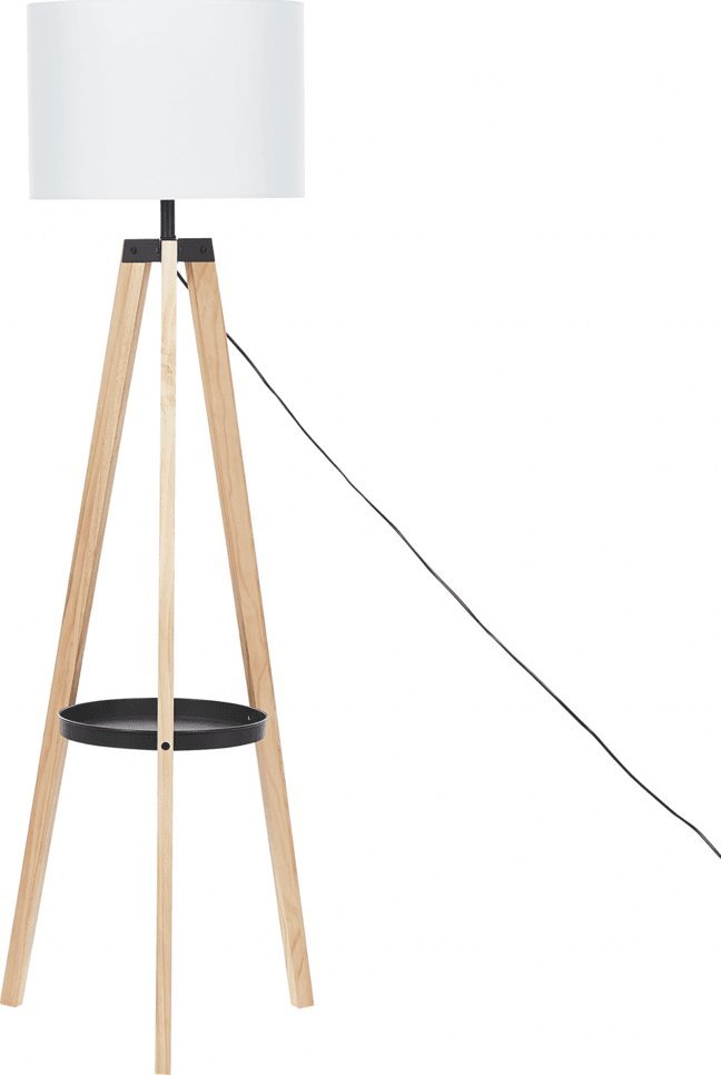 Lampa podłogowa Beliani Lampa podłogowa biała BLUFF