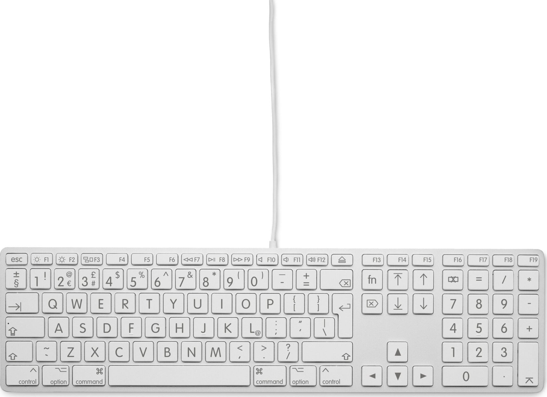 Klawiatura LMP Large Font USB Keyboard 110 keys wired USB keyboard with 2x USB and aluminum upper cover - UK English