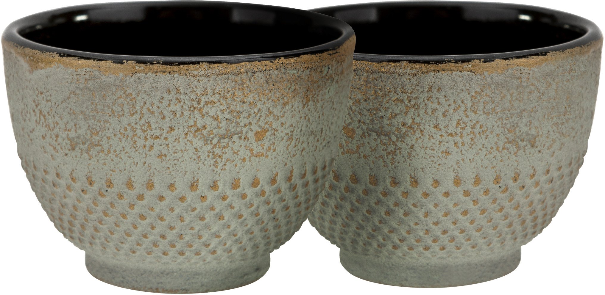 Żeliwny zestaw 2 czarek do herbaty miętowy Japanese