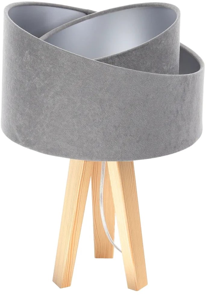 Lampa stołowa GEMSTONE szara/srebrna/sosna BPS KONCEPT