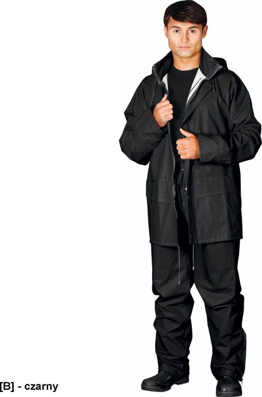 R.E.I.S. KPLPU - komplet przeciwdeszczowy - czarny L