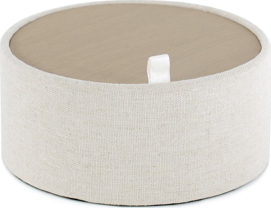 AmeliaHome AmeliaHome Pudełko na biżuterię okrągłe WODEN13,8X6,2 kremowe