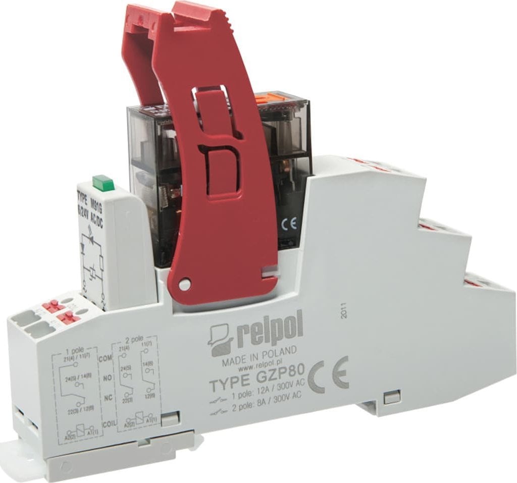 Relpol Przekaźnik interfejsowy PUSH-IN 2P 230V AC 8A AgNi PI84P-230AC-M93G-PS-2012 864847