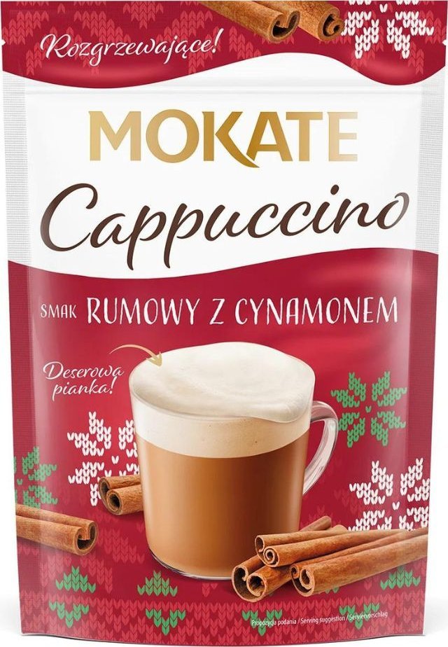 Mokate Cappuccino MOKATE rozgrzewające o smaku rum z cynamonem 110g