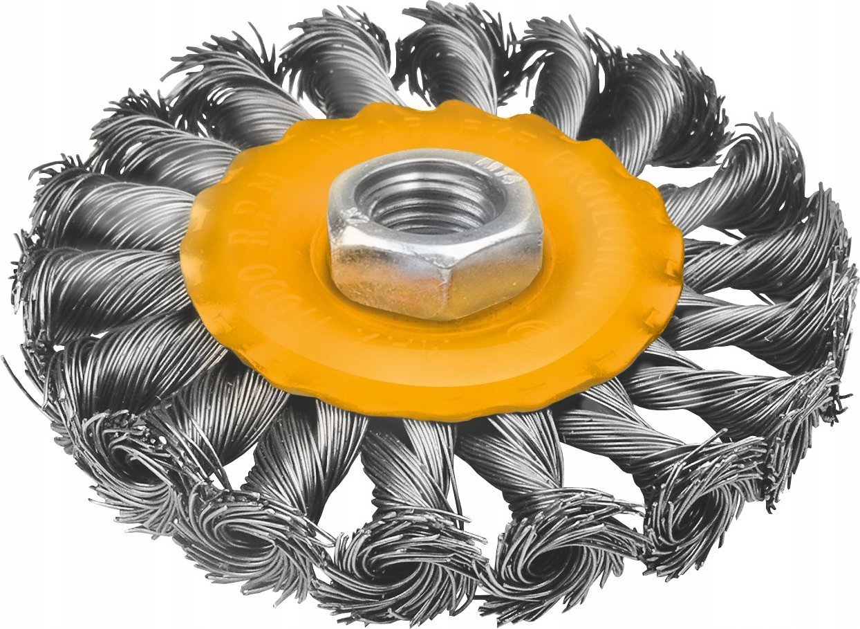 Smart szczotka druciana tarczowa pleciona 100mm, typ płaski SM-28-04100