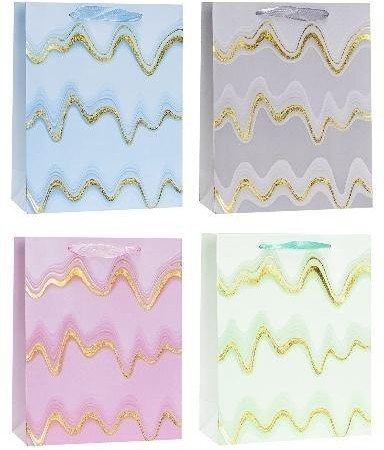 Torebka ozdobna 26x32x10cm hot-stamp mix ROZETTE