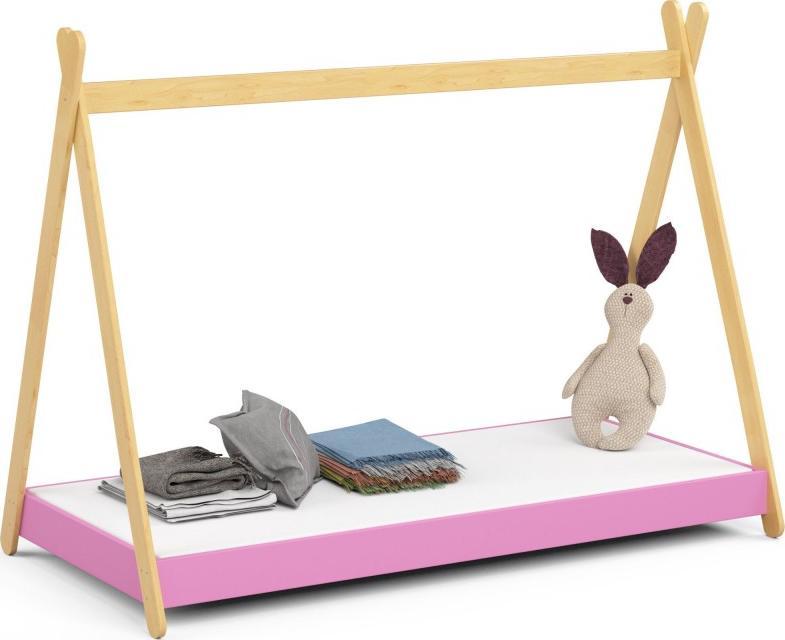 Fabryka Mebli Akord Łóżko dziecięce 180x80 GEM z materacem różowe