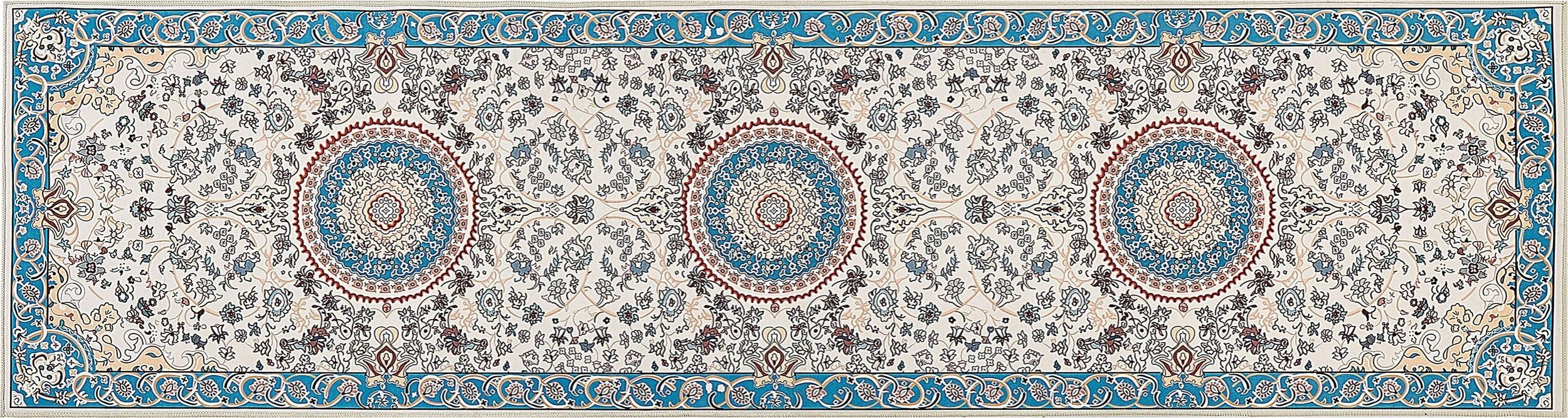 Beliani Dywan 80 x 300 cm beżowo-niebieski GORDES