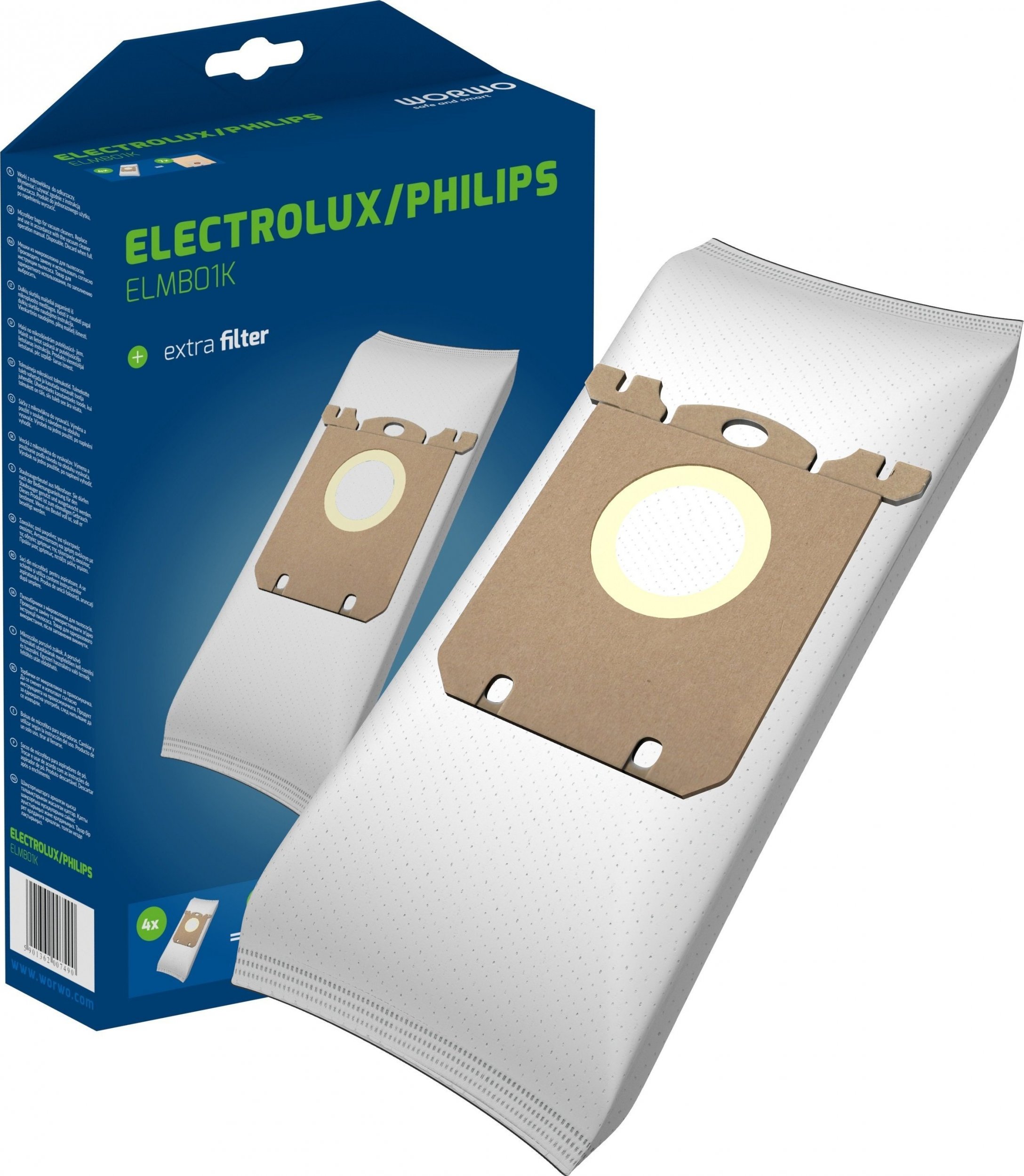 Worek do odkurzacza Worwo 8x WORKI S-BAG do ELECTROLUX PHILIPS AEG WORWO WOR-BAG ELMB01K