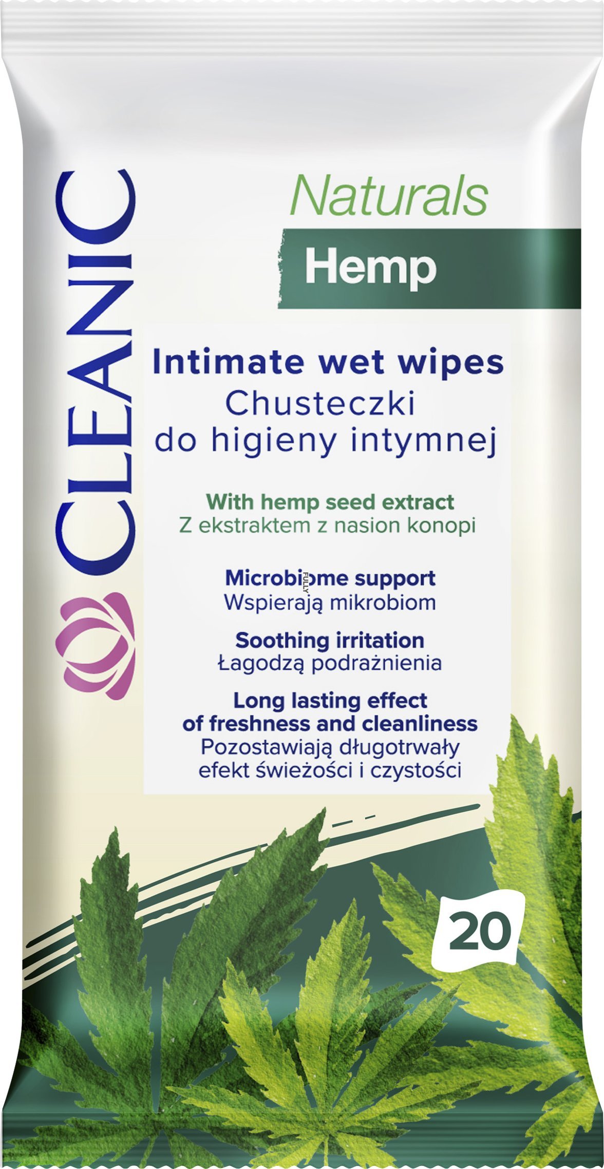 Osram Cleanic Naturals Hemp Chusteczki do higieny intymnej 20 sztuk