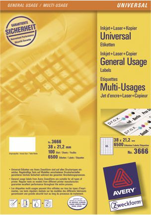 Avery Zweckform Etykiety 38x21,2mm - (3666)