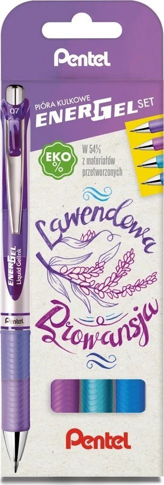 Pentel PIÓRO ŻELOWE PENTEL BL77 4SZT LAWENDOWA PROWANSJA