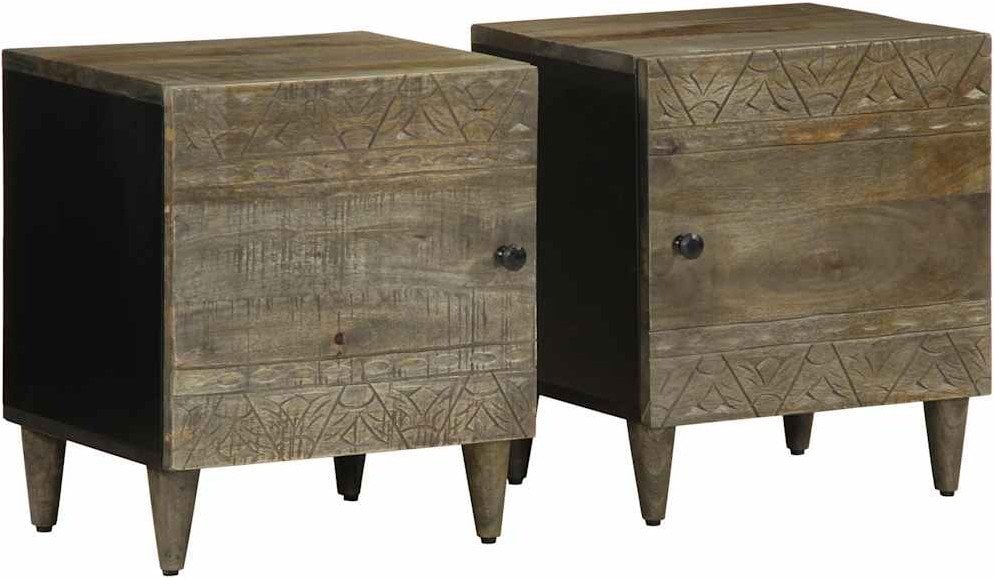 vidaXL Szafki nocne 2 szt. Jasnoszary 40x33x46 cm Drewno lite Mango