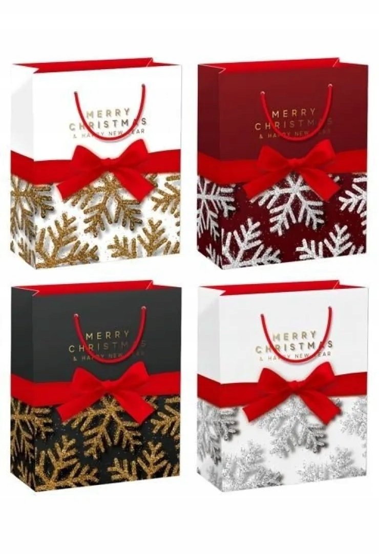 Torebka prezentowa M Boże Narodzenie szerokie dno