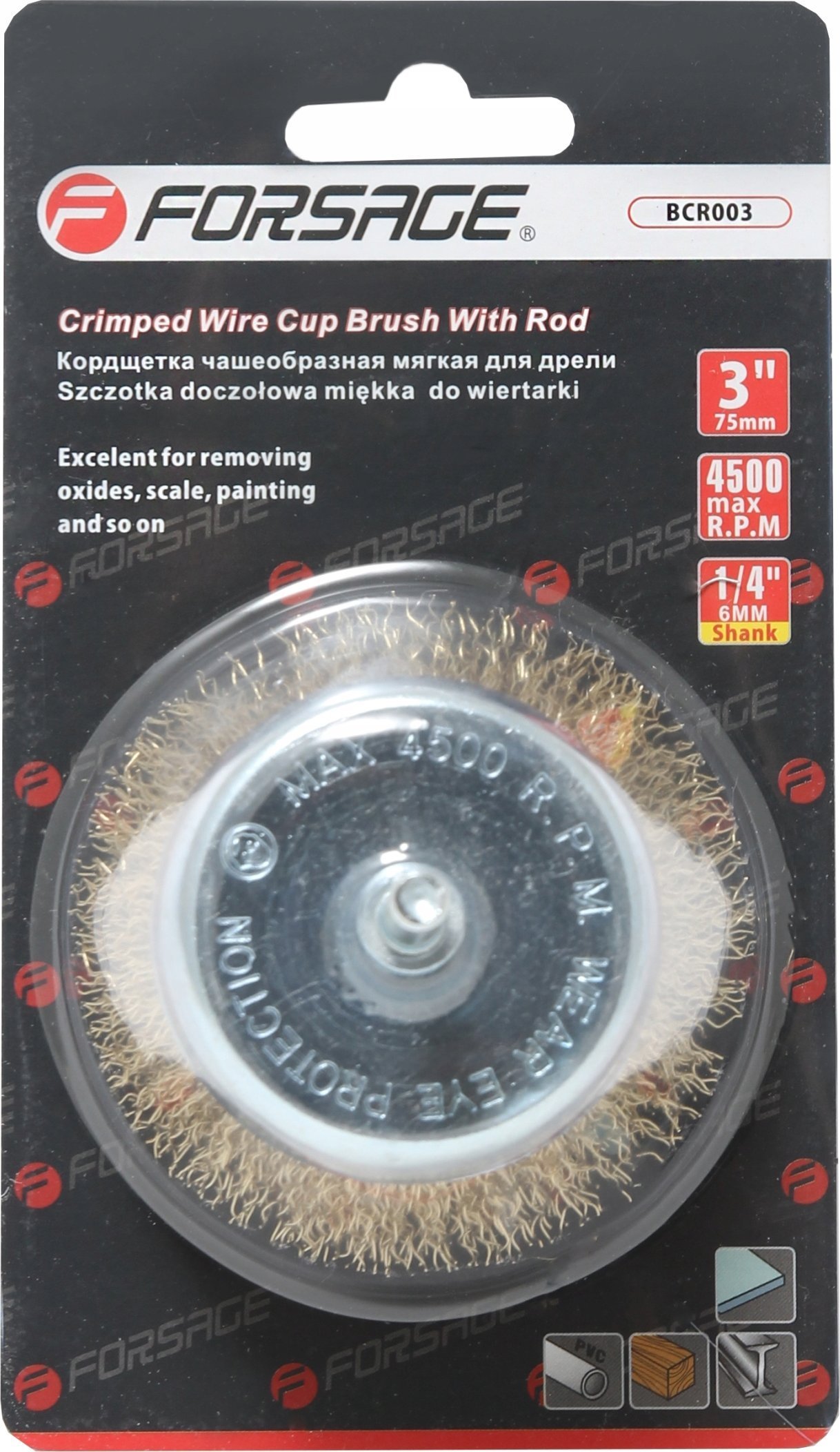 Forsage Szczotka do wiertarki doczołowa O 75mm t miękka w blistrze