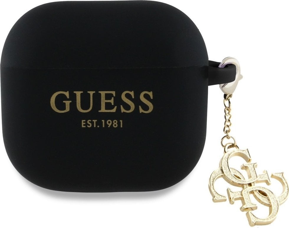 Guess GUA4LECG4K AirPods 4 cover czarny/black Silicone 4G Charm