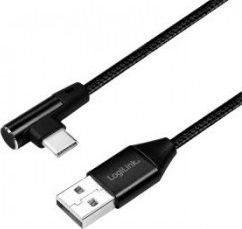 Kabel USB LogiLink USB-A - USB-C 1 m Czarny (CU0138)