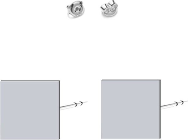 MEJK Jewellery Kolczyki Srebrne z Kwadratami blaszka