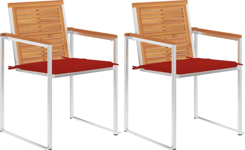 vidaXL Krzesła ogrodowe z poduszkami 2 szt. drewno akacjowe i stal (3061494)