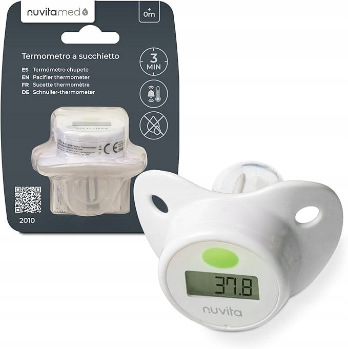 Termometr Nuvita Termometr smoczek z cyfrowym wyświetlaczem do pomiaru gorączki, Biały