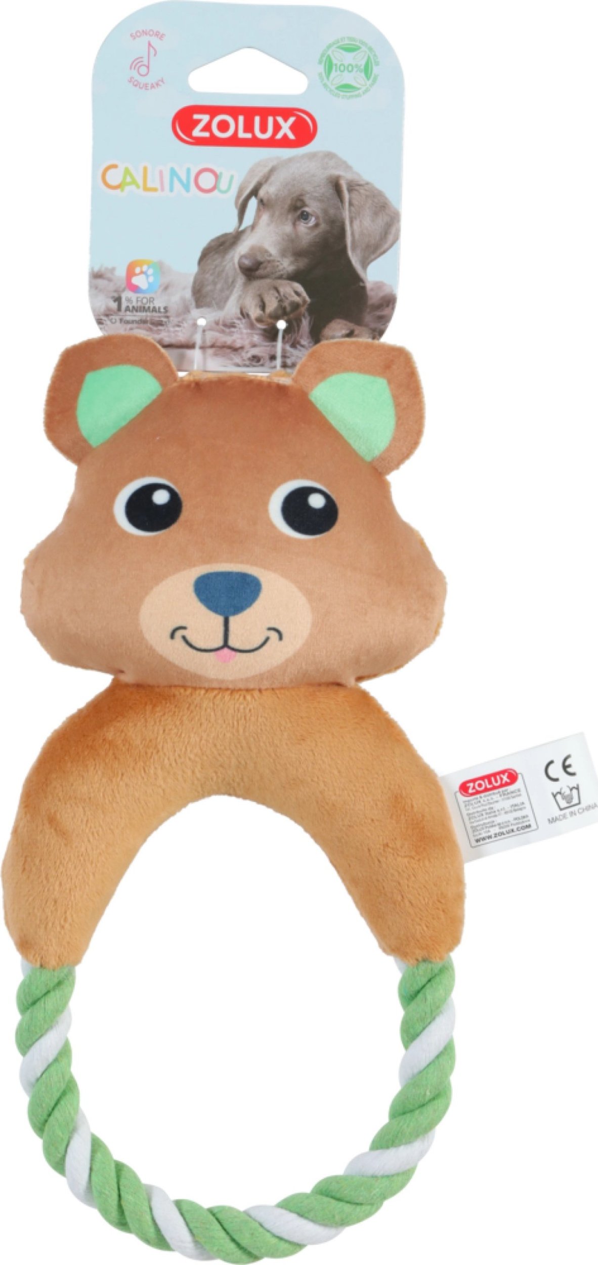 Zolux ZOLUX Zabawka pluszowa dla psa, Kuoka ze sznurkiem "Calinou" 26,5 cm