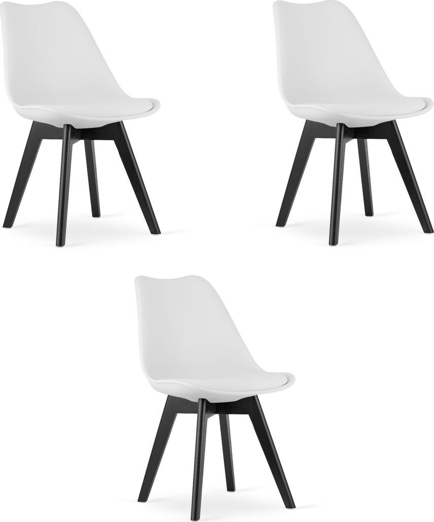 Leobert Krzesło MARK - białe / nogi czarne x 3