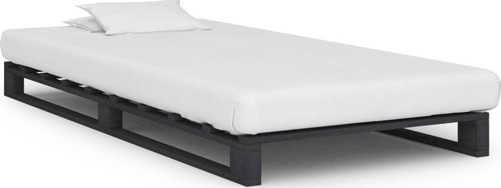 vidaXL Rama łóżka z palet, szara, lite drewno sosnowe, 100 x 200 cm