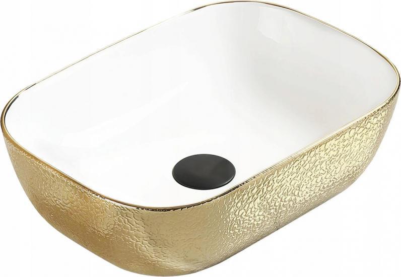 Umywalka Mexen Mexen Rita umywalka nablatowa 45 x 32 cm biała/złota - 21084554