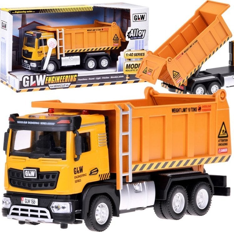 Jokomisiada Auto budowlane Wywrotka samochód z dźwiękiem i światłem ZA5009