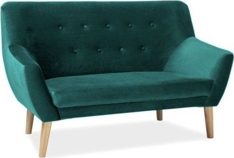 Signal Sofa NORDIC 2 VELVET zielona w stylu skandynawskim SIGNAL