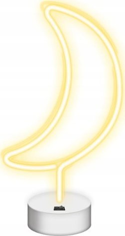 TelForceOne Neon LED księżyc stojący na podstawce dekoracyjny 34x18x10 cm