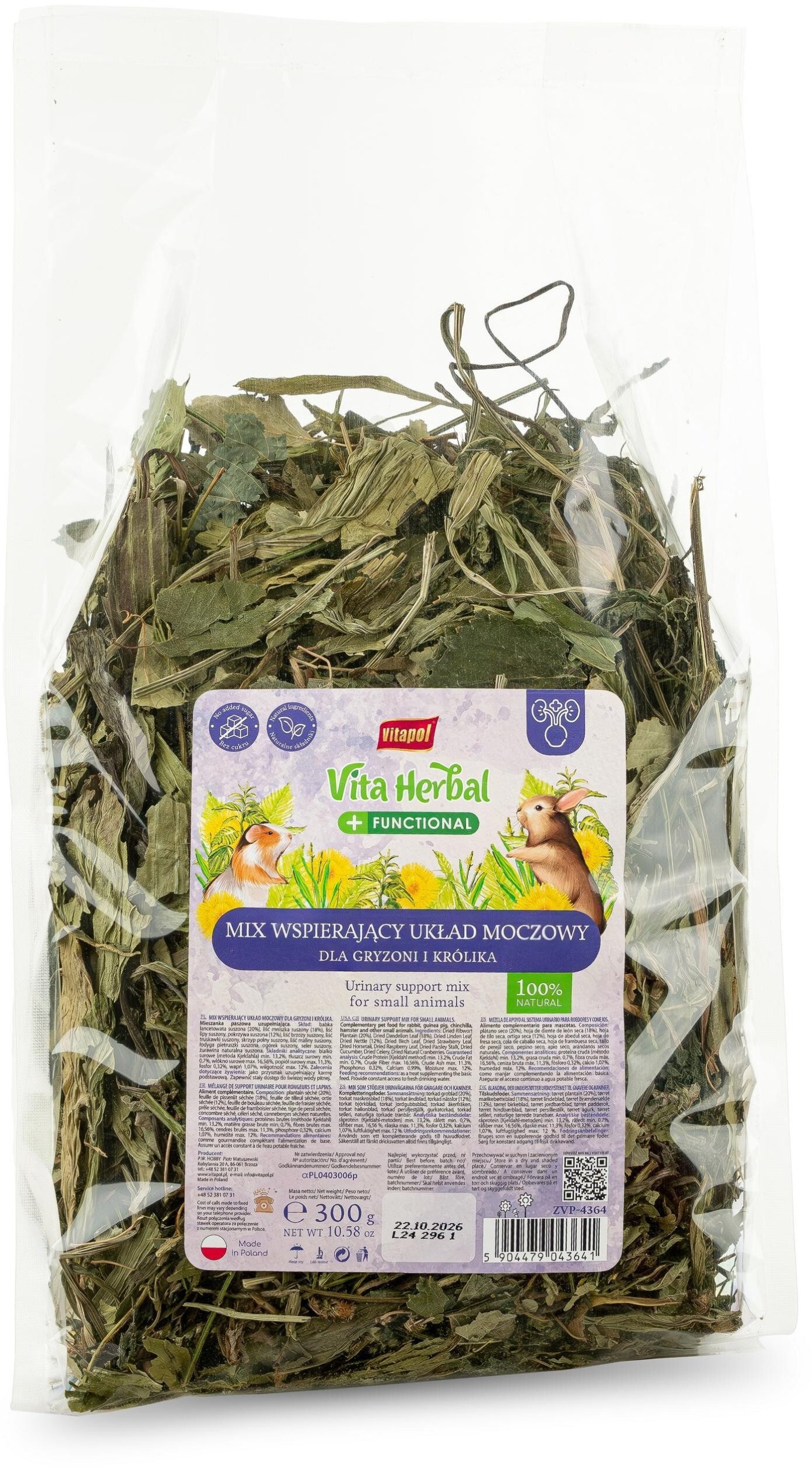 Vitapol Mieszanka funkcjonalna wspierająca układ moczowy dla gryzoni i królików, 300g