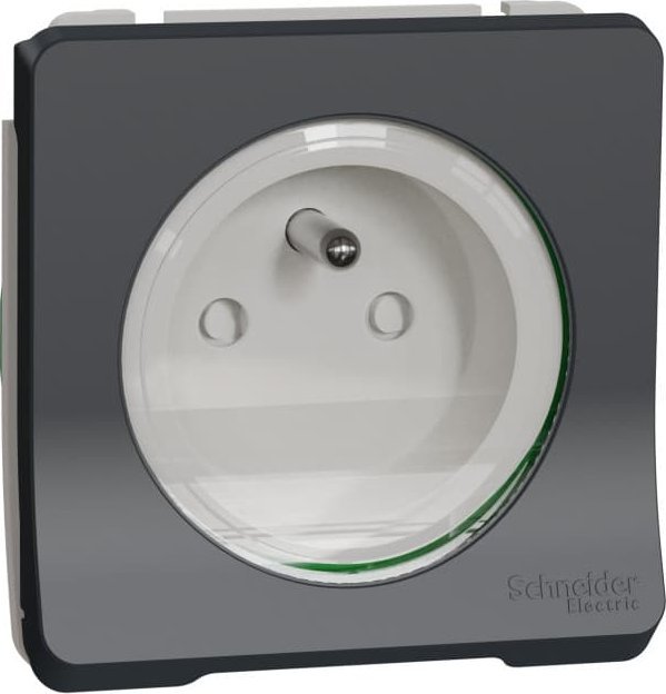 Schneider Electric Mureva Styl Mechanizm gniazda 2P+PE zaciski bezgwintowe antracyt IP55 MUR36133