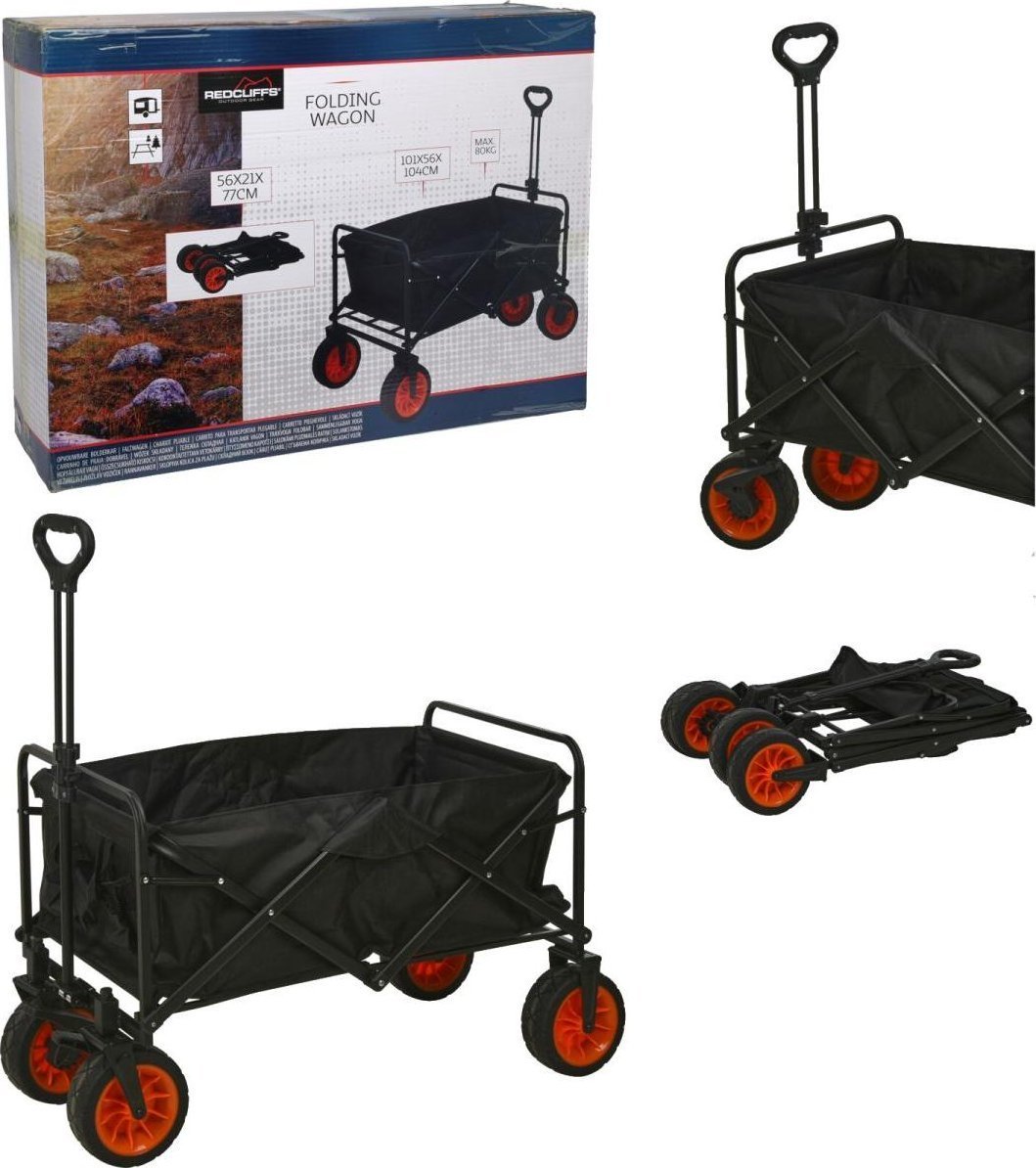Redcliffs WÓZEK TURYSTYCZNO PLAŻOWY SKŁADANY 87X54X59CM Z UCHWYTEM REDCLIFFS