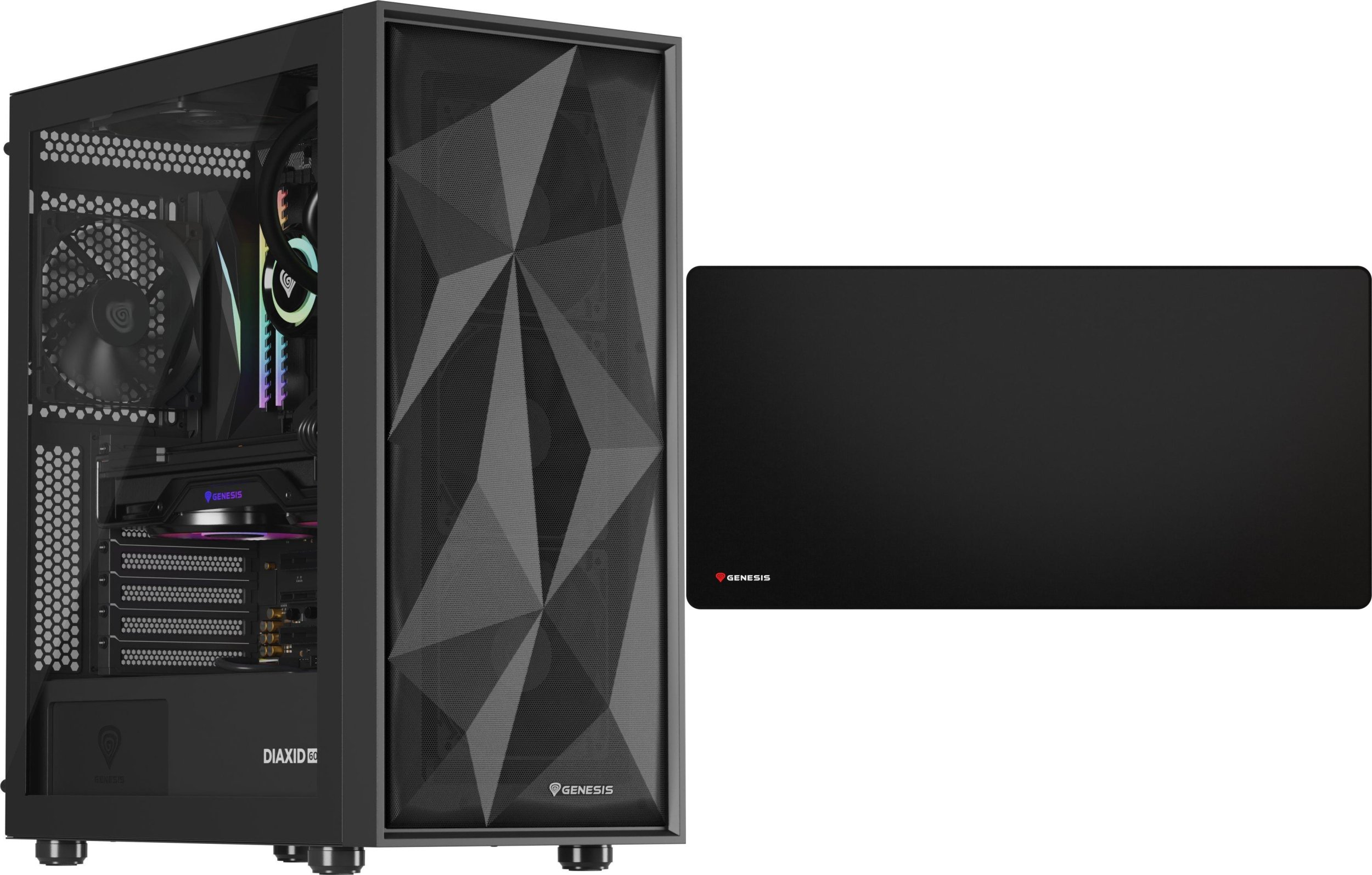 Obudowa Genesis Diaxid 605F czarna (NPC-2046) + Podkładka Genesis Carbon 500 MAXI LOGO (NPG-0660)